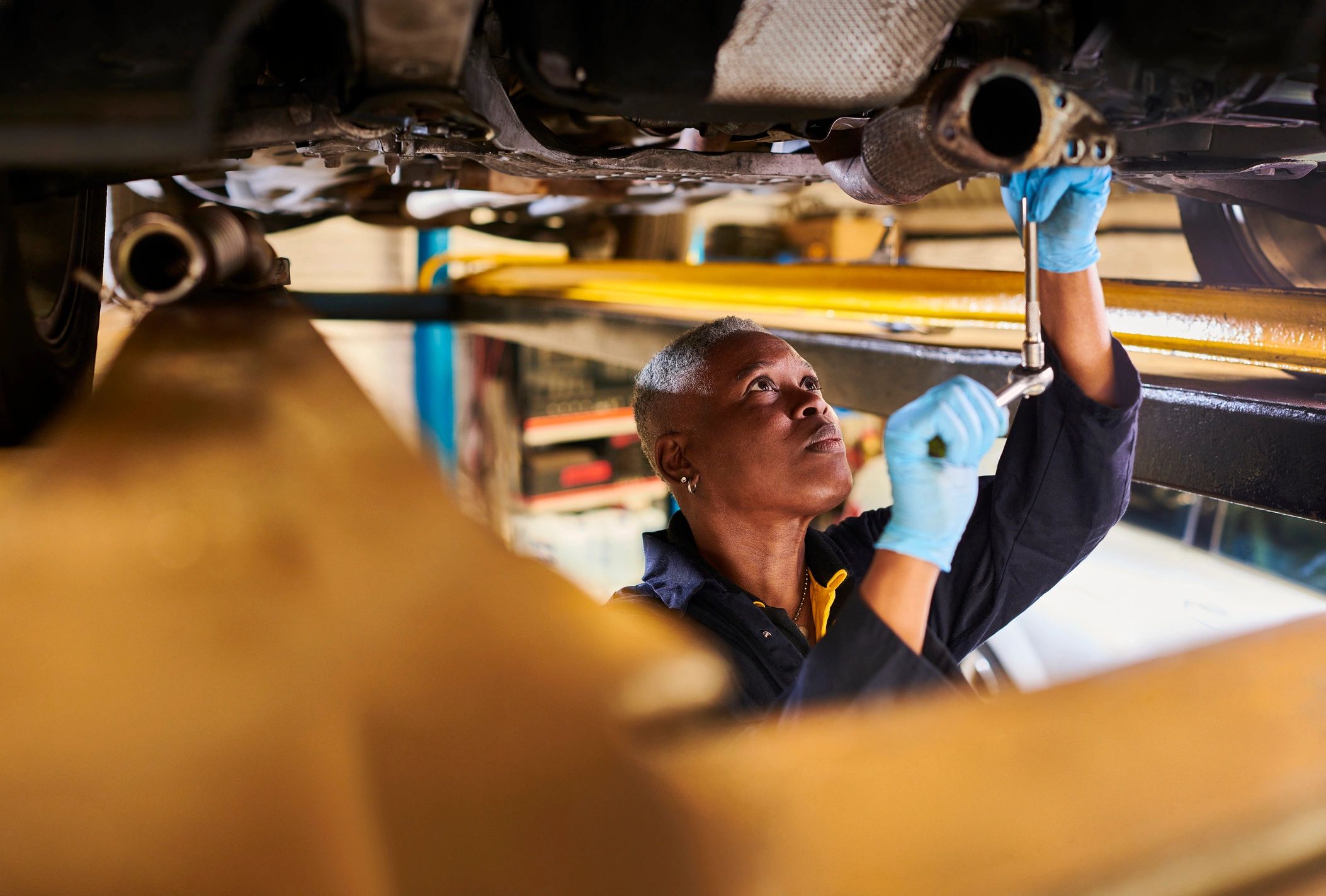 Mechanic working in a garage